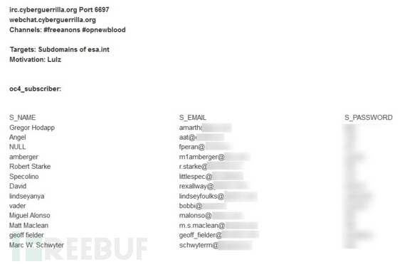 欧洲航天局遭匿名者(Anonymous)攻击泄露大量数据